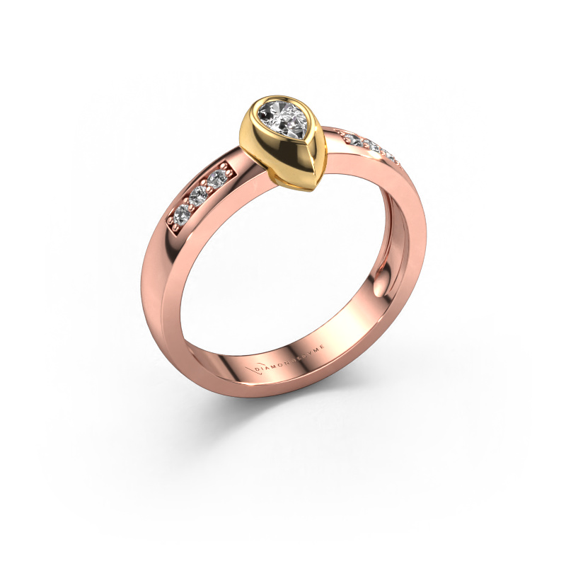 Image of Ring Charlotte Pear 585 rose gold Diamond 0.340 crt