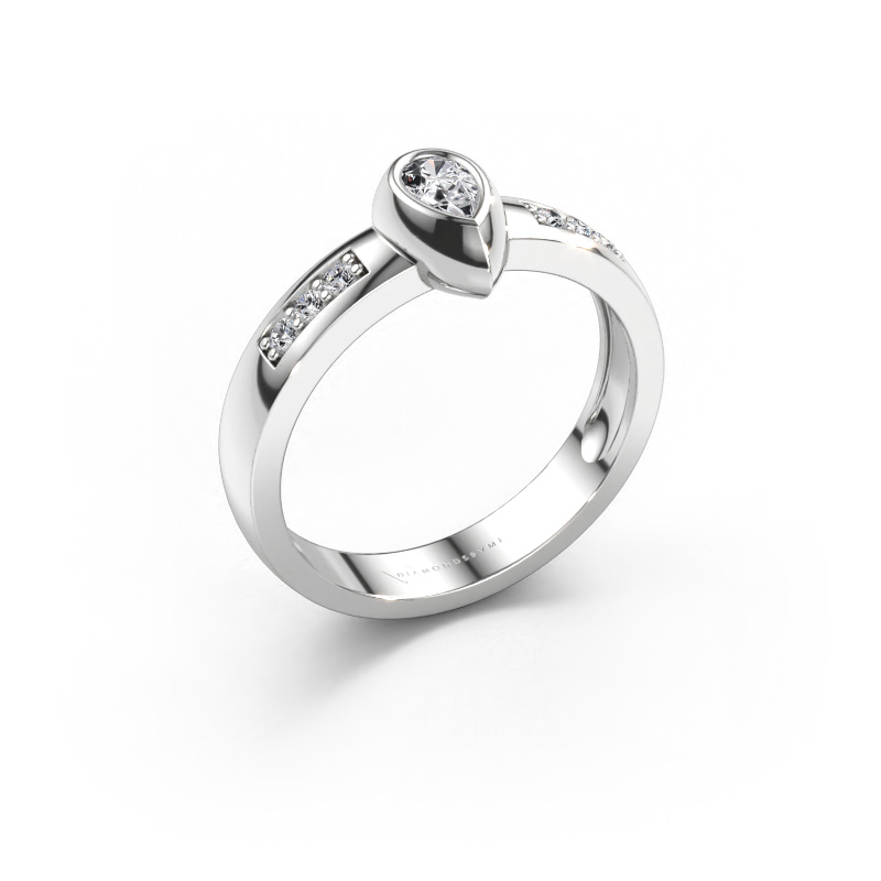 Bild av Ring Charlotte Pear 585 vitt guld Labbodlad diamant 0.340 crt