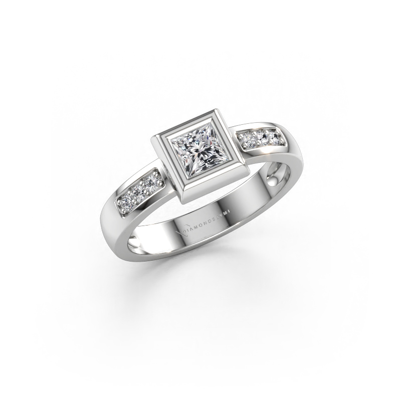 Bild av Ring Charlotte Square 585 vitt guld Labbodlad diamant 0.49 crt