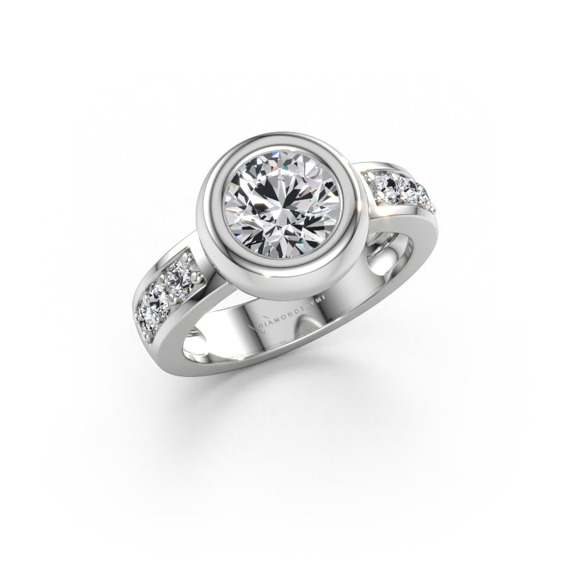Immagine di Anello Charlotte Round 585 oro bianco Diamante lab grown 1.83 crt