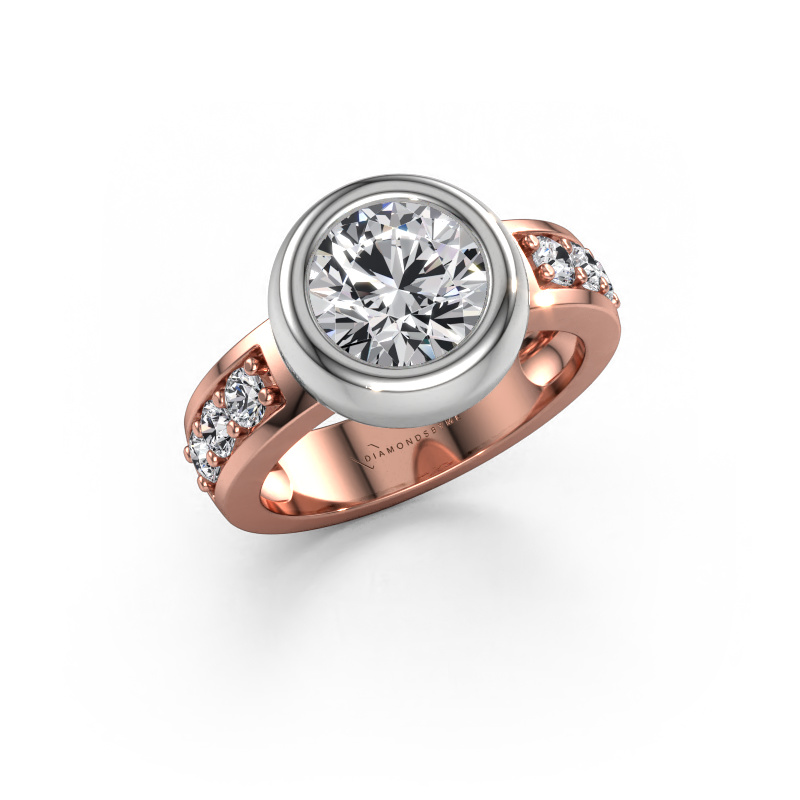 Image of Ring Charlotte Round 585 rose gold Diamond 2.48 crt