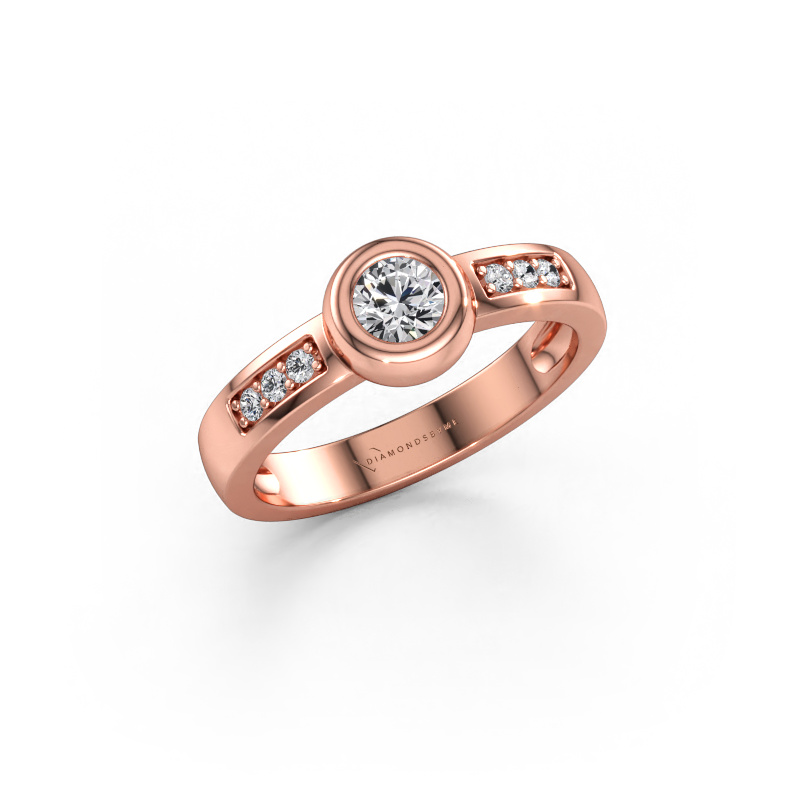 Immagine di Anello Charlotte Round 585 oro rosa Diamante 0.39 crt