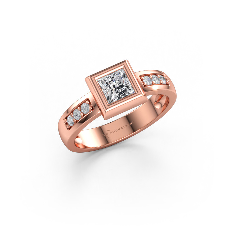 Bild av Ring Charlotte Square 585 roséguld Diamant 0.62 crt