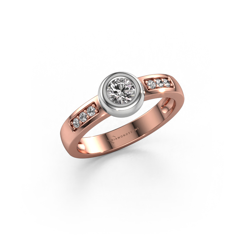 Bild von Ring Charlotte Round 585 Roségold Diamant 0.39 crt