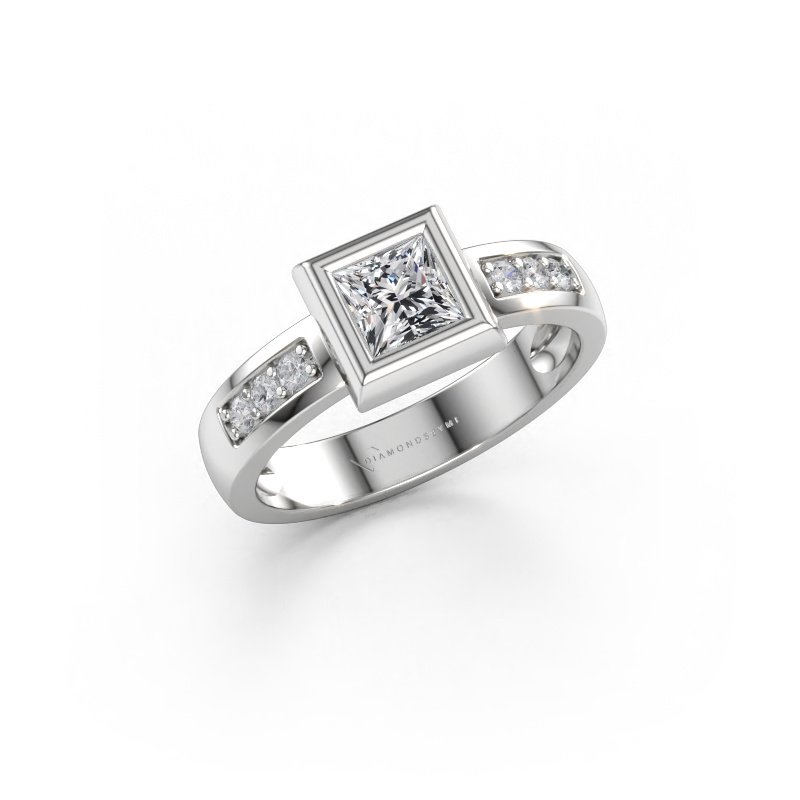 Bild av Ring Charlotte Square 585 vitt guld Diamant 0.62 crt