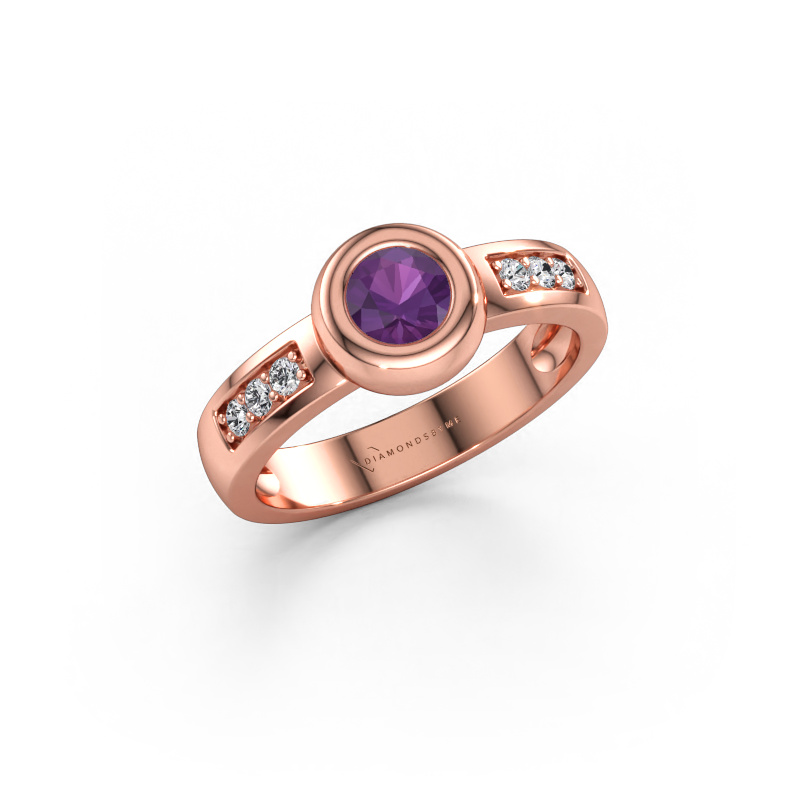 Immagine di Anello Charlotte Round 585 oro rosa Ametista 4.7 mm
