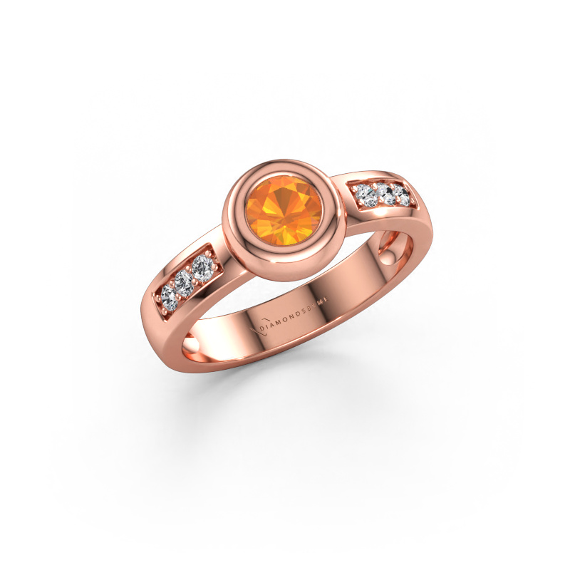 Immagine di Anello Charlotte Round 585 oro rosa Citrino 4.7 mm