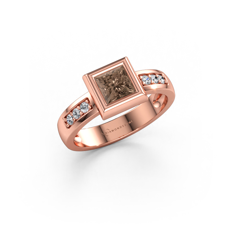 Immagine di Anello Charlotte Square 585 oro rosa Diamante marrone 0.92 crt