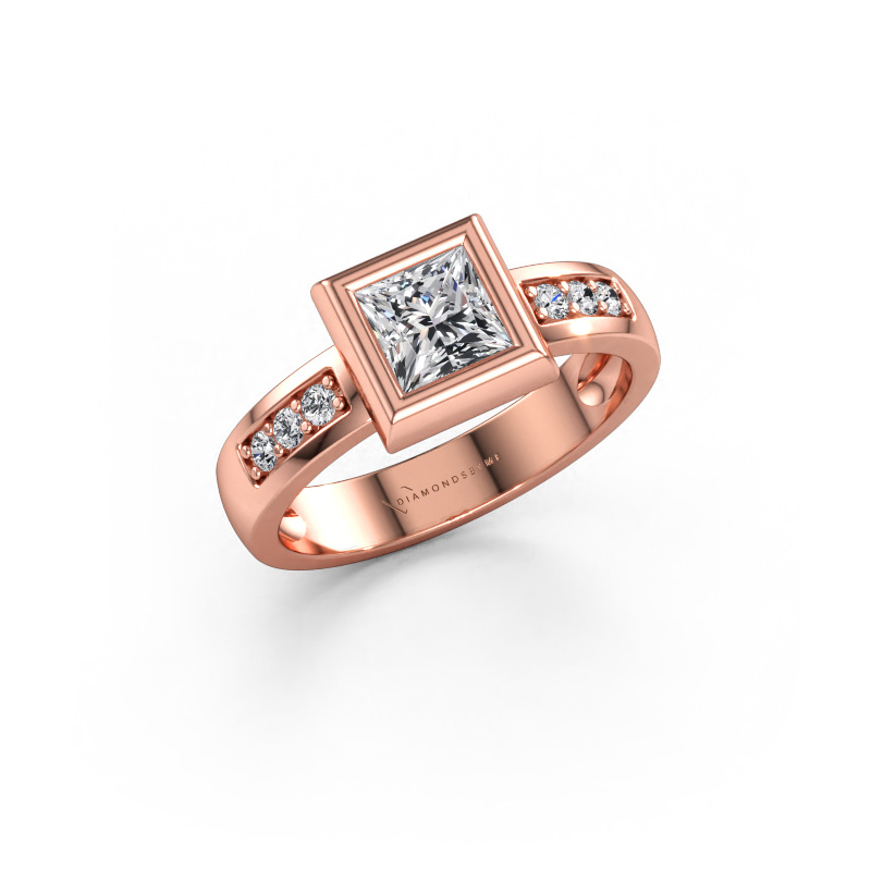 Bild av Ring Charlotte Square 585 roséguld Labbodlad diamant 0.92 crt