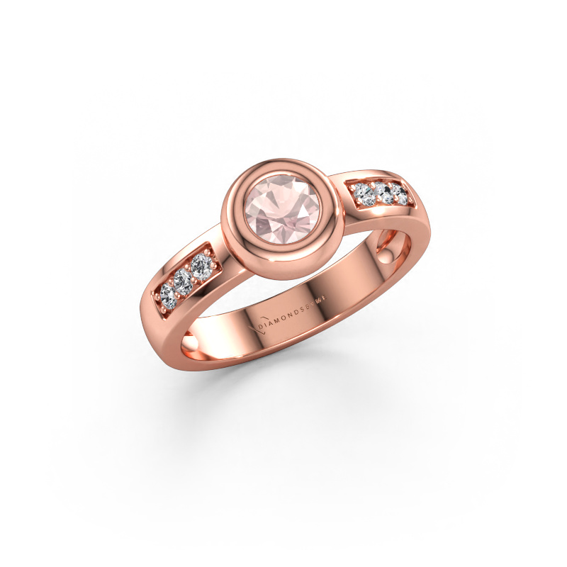 Immagine di Anello Charlotte Round 585 oro rosa Morganite champagne 4.7 mm