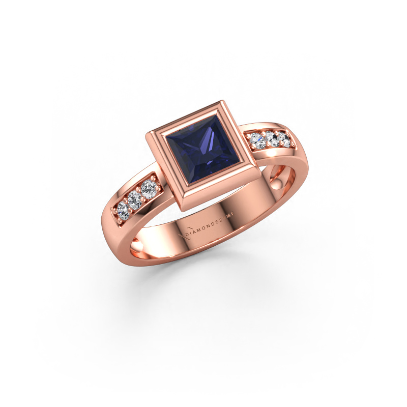 Bild av Ring Charlotte Square 585 roséguld Safir 5 mm