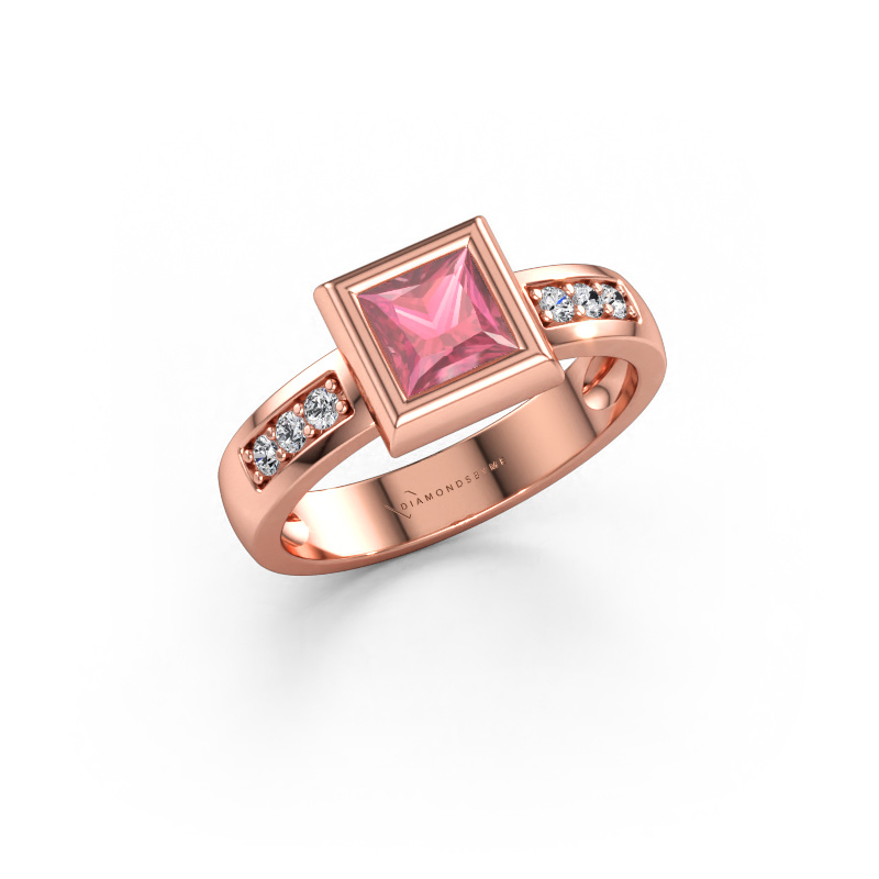 Immagine di Anello Charlotte Square 585 oro rosa Tormalina rosa 5 mm