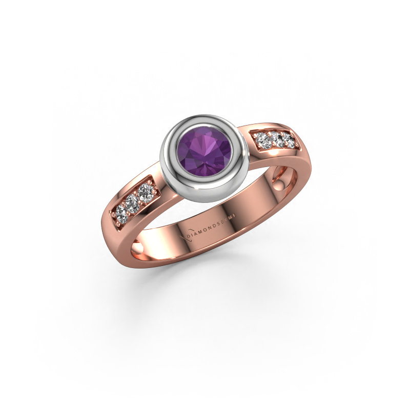 Bild von Ring Charlotte Round 585 Roségold Amethyst 4.7 mm