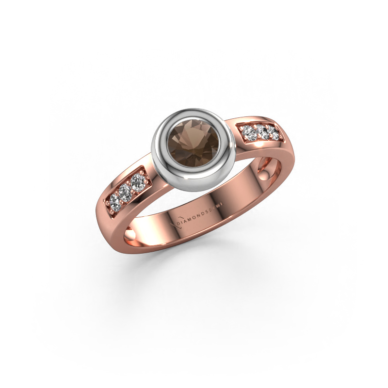 Bild von Ring Charlotte Round 585 Roségold Rauchquarz 4.7 mm