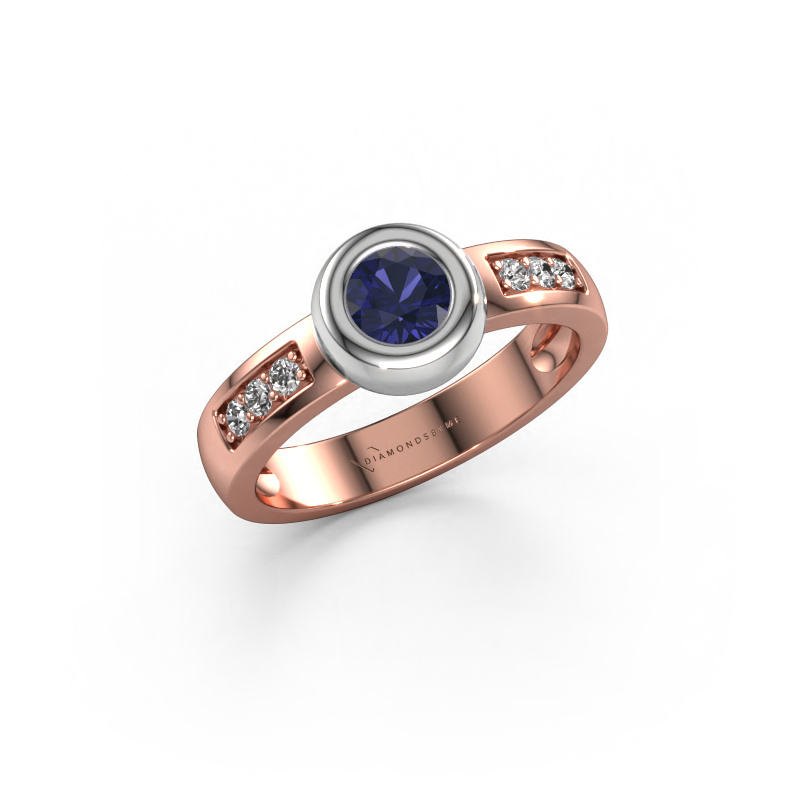 Bild von Ring Charlotte Round 585 Roségold Saphir 4.7 mm