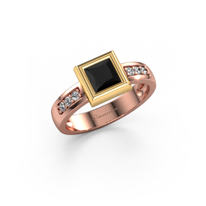 Bild von Ring Charlotte Square 585 Roségold Schwarz Diamant 1.02 crt