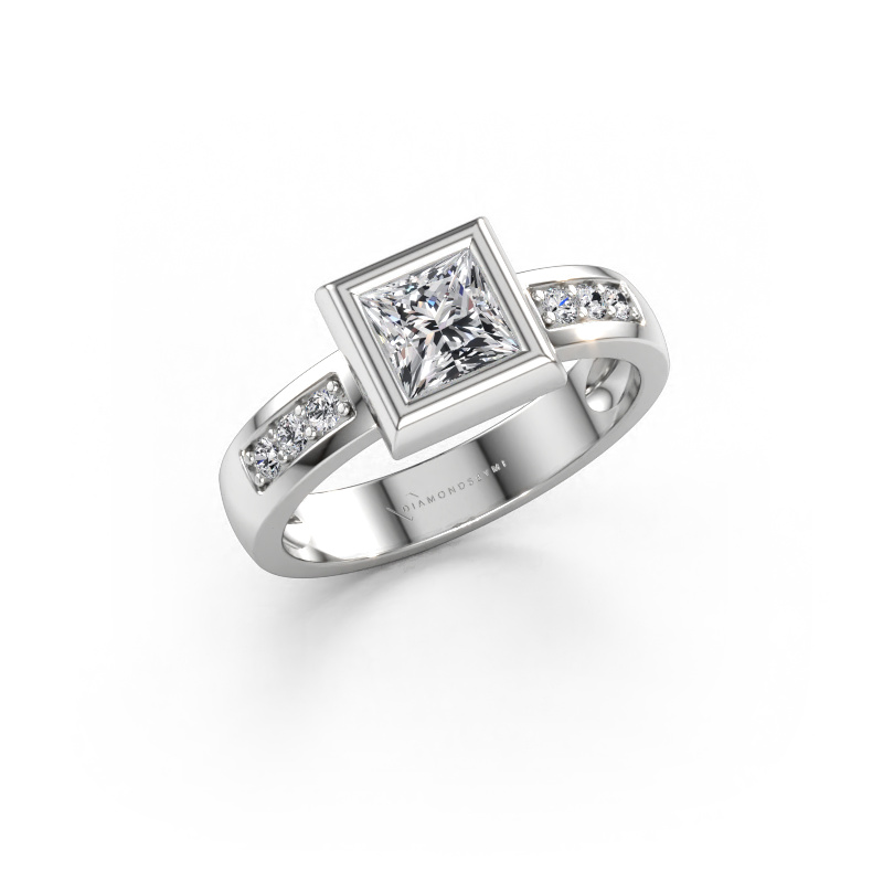 Bild av Ring Charlotte Square 585 vitt guld Diamant 0.92 crt
