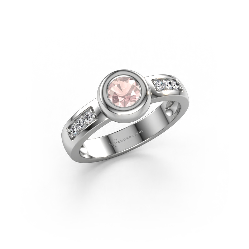 Bild von Ring Charlotte Round 585 Weißgold Morganit Champagner 4.7 mm