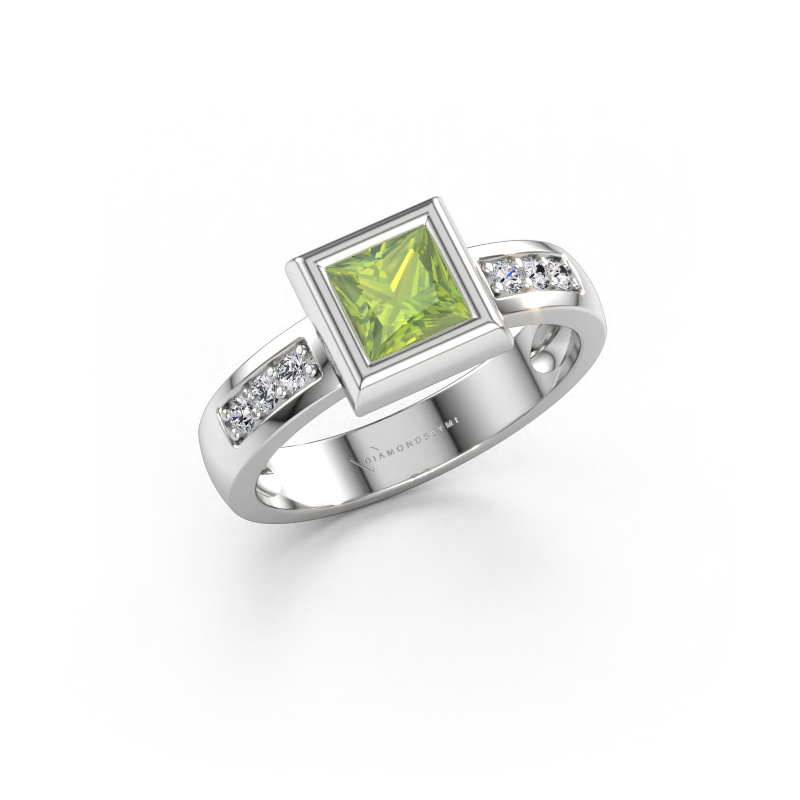 Bild von Ring Charlotte Square 585 Weißgold Peridot 5 mm