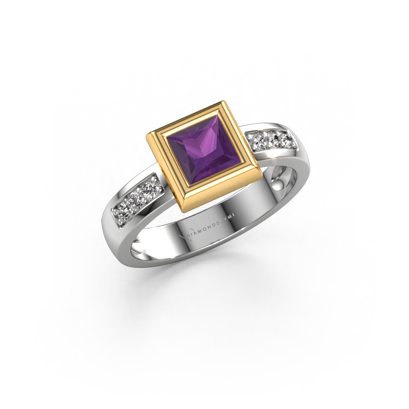Bild von Ring Charlotte Square 585 Weißgold Amethyst 5 mm