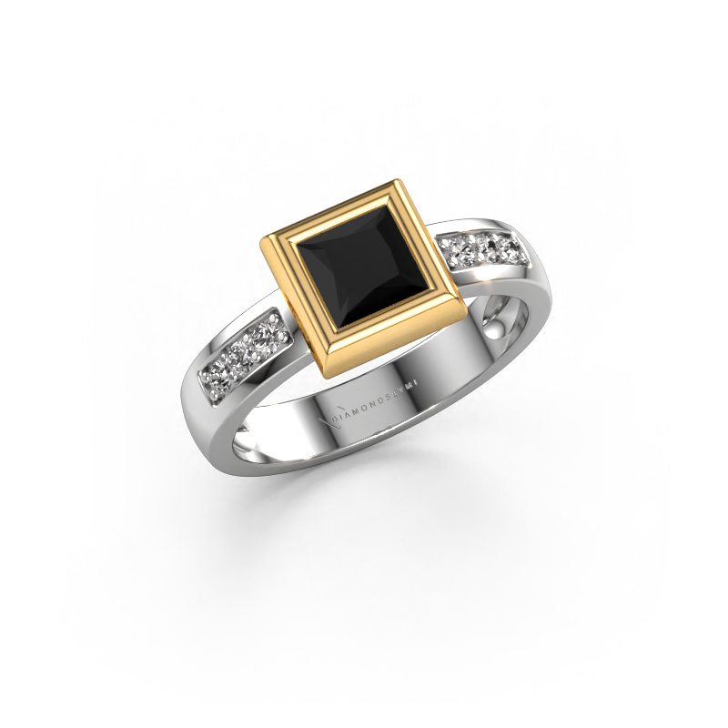 Image of Ring Charlotte Square 585 white gold Black diamond 1.02 crt