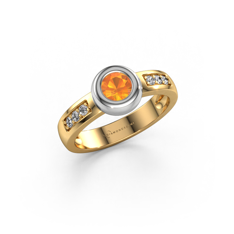 Image of Ring Charlotte Round 585 gold Citrin 4.7 mm