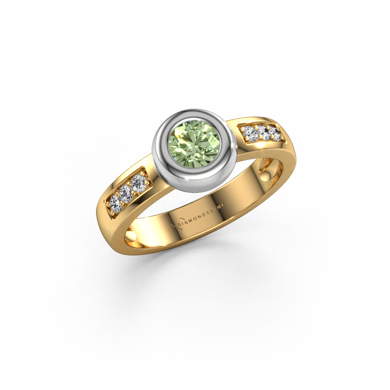 Bild von Ring Charlotte Round 585 Gold Grüner Labor-Diamant 4.7 mm