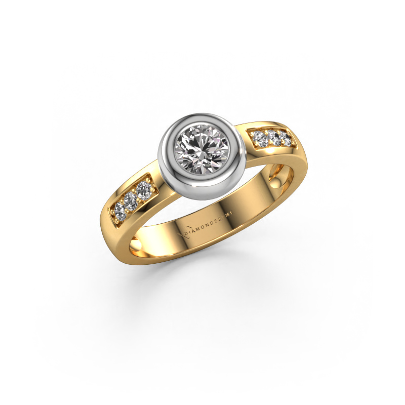 Image of Ring Charlotte Round 585 gold Zirconia 4.7 mm