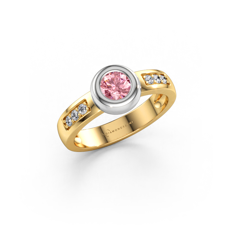 Immagine di Anello Charlotte Round 585 oro Diamante lab grown rosa 4.7 mm