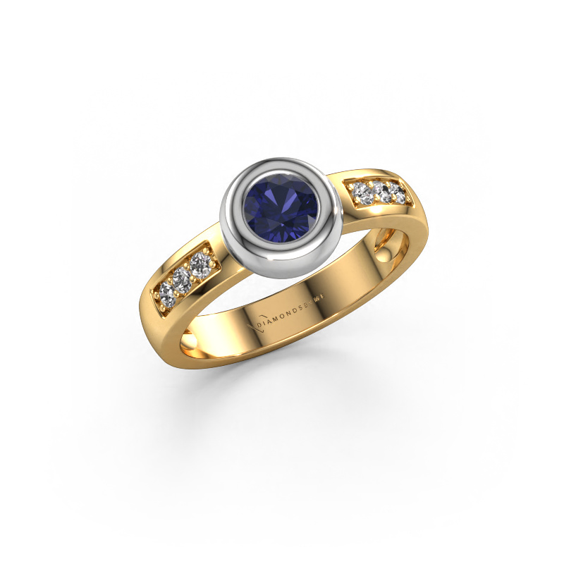 Image of Ring Charlotte Round 585 gold Sapphire 4.7 mm