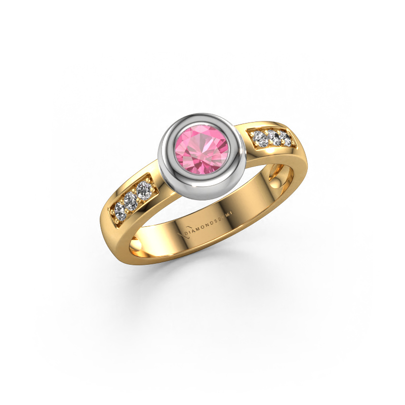 Bild von Ring Charlotte Round 585 Gold Pink Saphir 4.7 mm