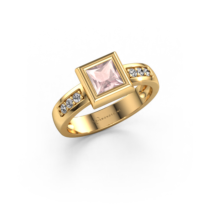 Image de Bague Charlotte Square 585 or jaune Champagne morganite 5 mm