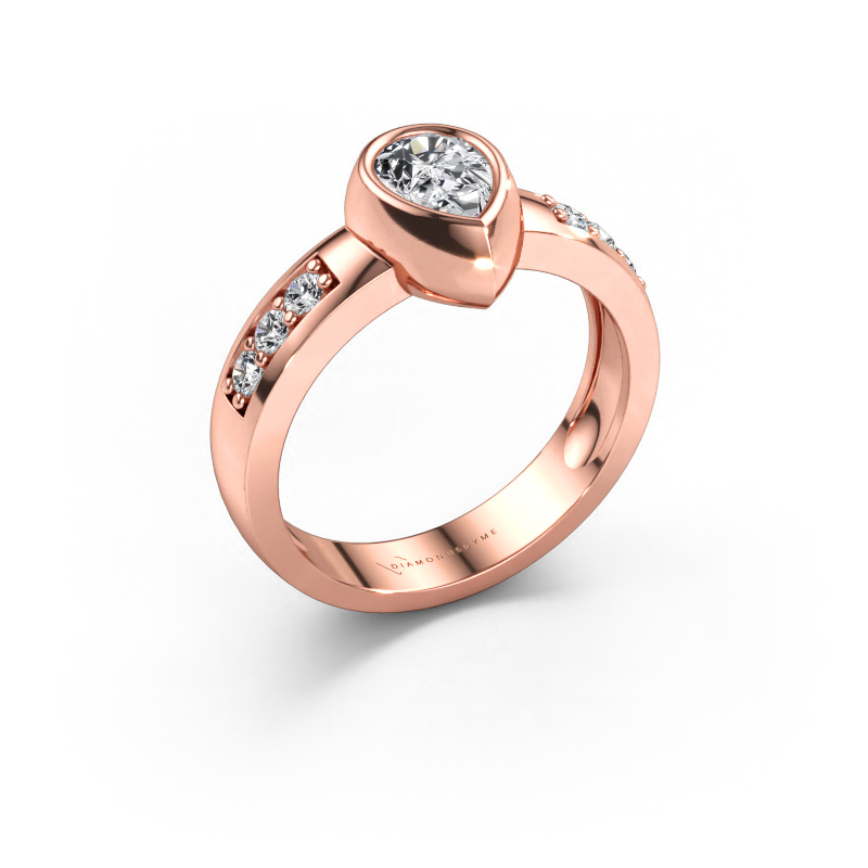 Immagine di Anello Charlotte Pear 585 oro rosa Diamante a tua scelta 8x5 mm