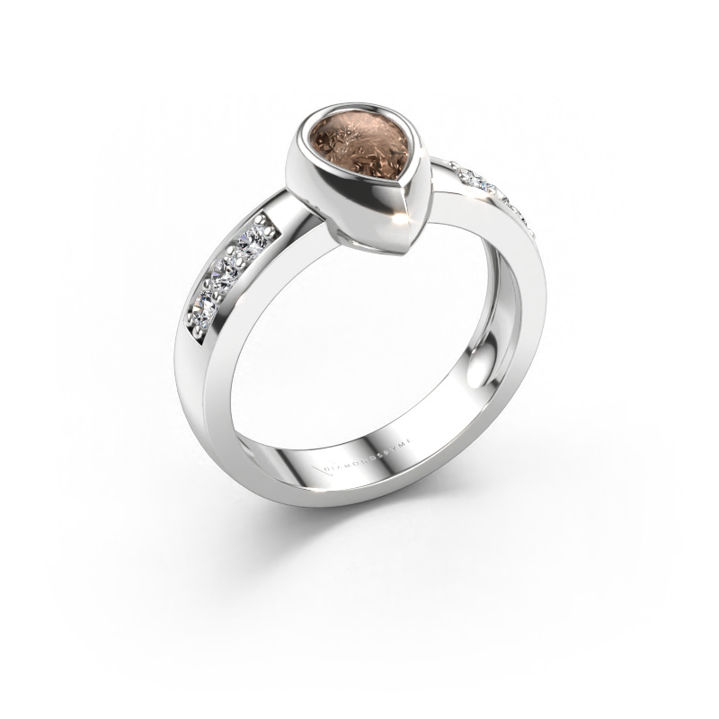 Bild av Ring Charlotte Pear 585 vitt guld Brun diamant 1.13 crt
