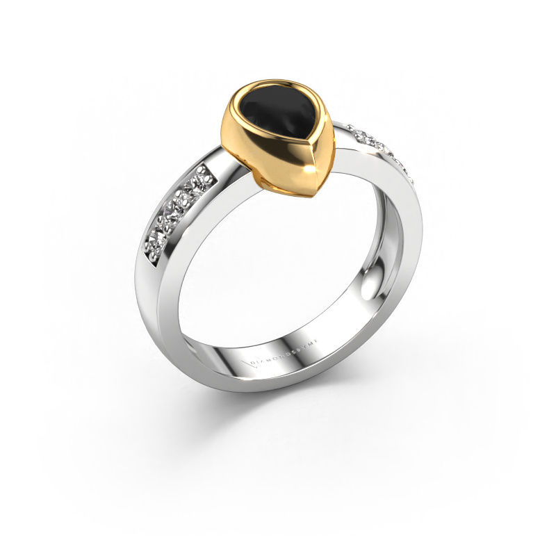 Image of Ring Charlotte Pear 585 white gold Black diamond 1.41 crt