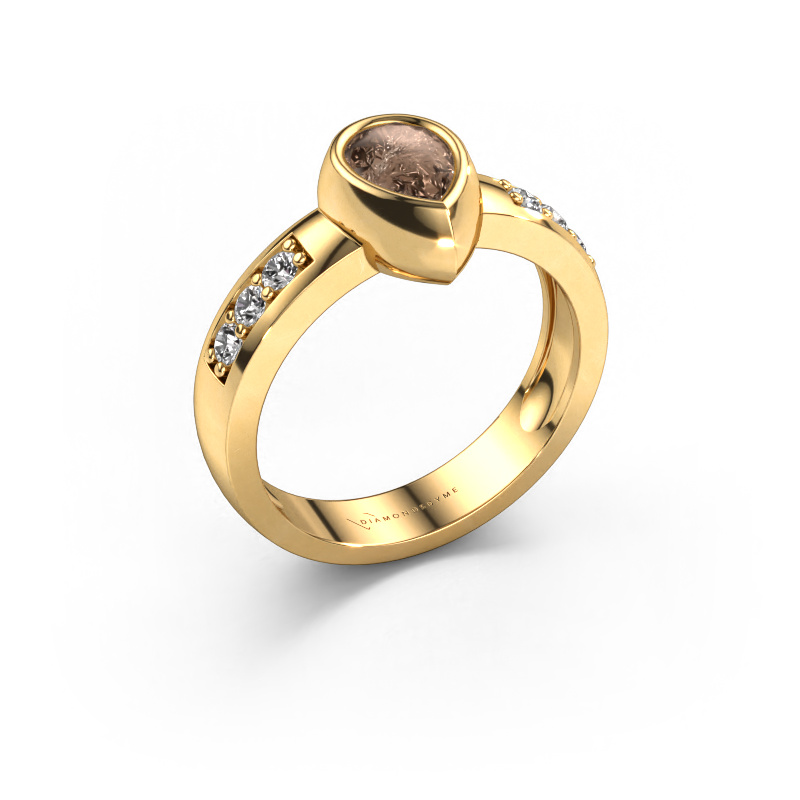 Image of Ring Charlotte Pear 585 gold Brown diamond 1.13 crt