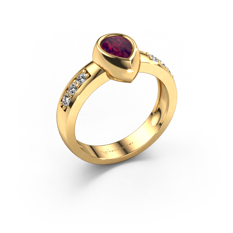 Bild von Ring Charlotte Pear 585 Gold Rhodolit 8x5 mm