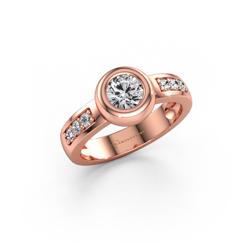 Bild av Ring Charlotte Round 585 roséguld Labbodlad diamant 0.78 crt