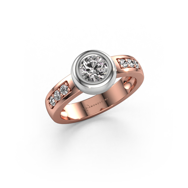 Image of Ring Charlotte Round 585 rose gold Diamond 0.78 crt