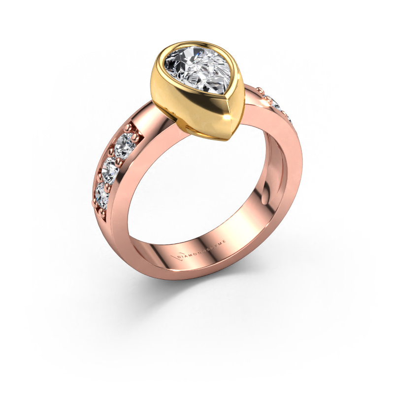Image de Bague Charlotte Pear 585 or rose Diamant 1.98 crt