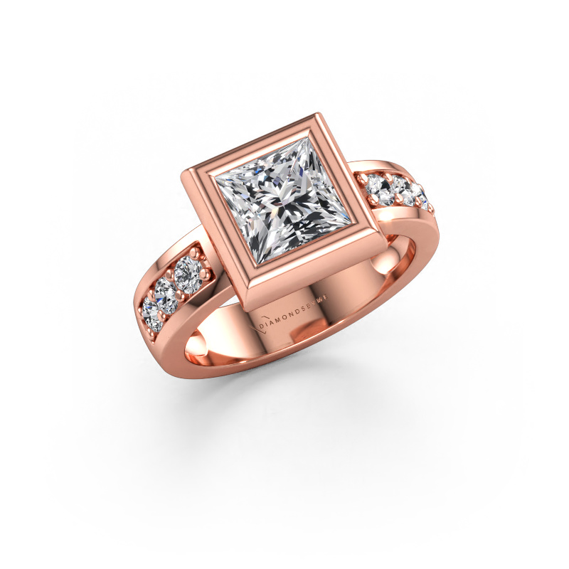 Immagine di Anello Charlotte Square 585 oro rosa Diamante lab grown 2.030 crt