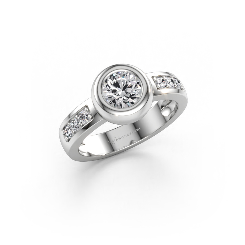 Bild av Ring Charlotte Round 585 vitt guld Labbodlad diamant 0.880 crt