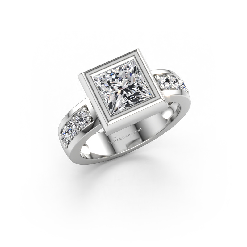 Bild av Ring Charlotte Square 585 vitt guld Diamant 2.030 crt