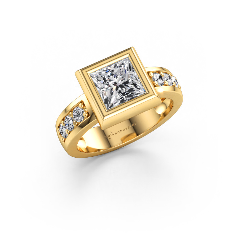 Bild av Ring Charlotte Square 585 gult guld Labbodlad diamant 2.030 crt