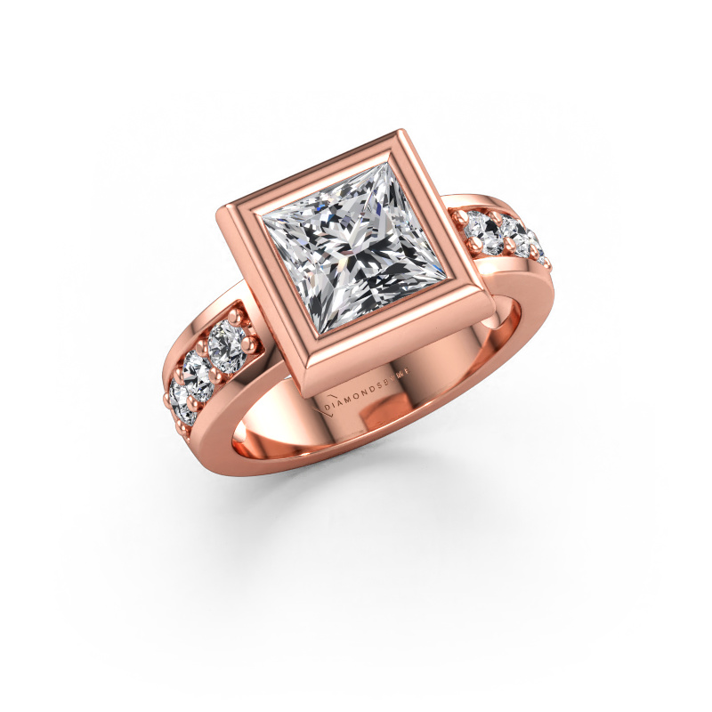 Bild av Ring Charlotte Square 585 roséguld Labbodlad diamant 2.48 crt