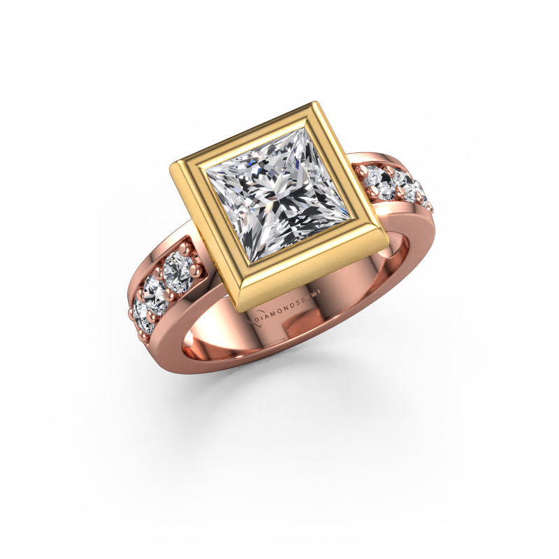 Image de Bague Charlotte Square 585 or rose Diamant 2.48 crt