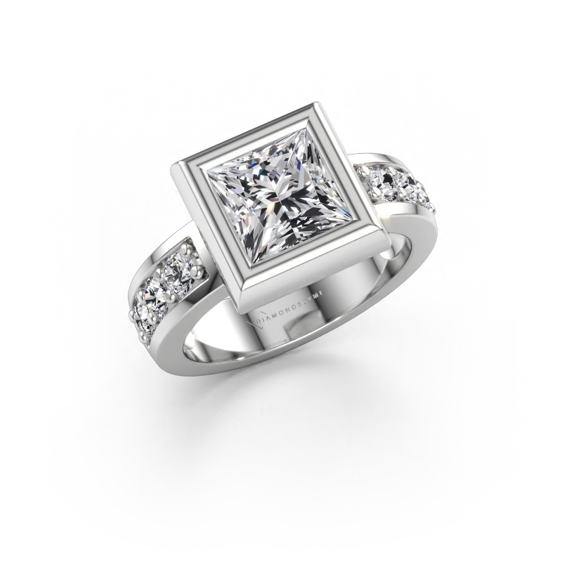 Immagine di Anello Charlotte Square 585 oro bianco Diamante lab grown 2.48 crt