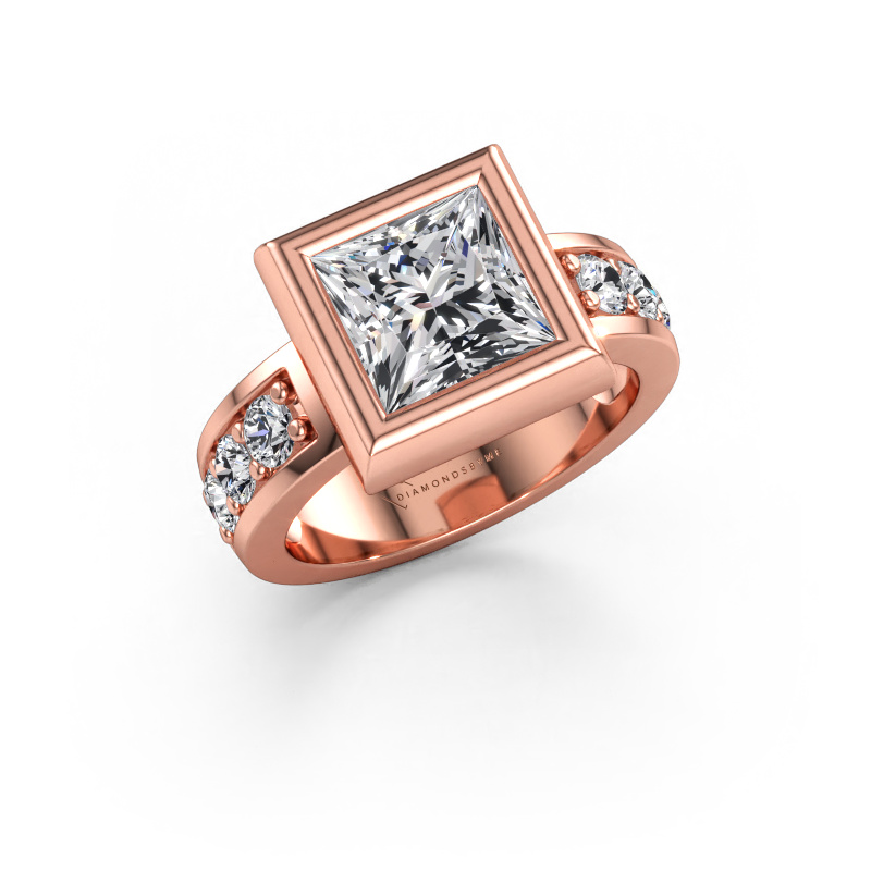 Immagine di Anello Charlotte Square 585 oro rosa Diamante lab grown 3.20 crt
