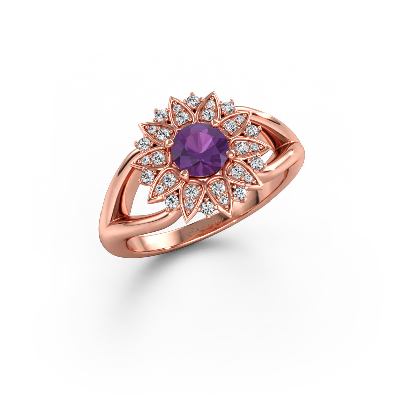 Bild av Ring Chasidy 1 585 roséguld Ametist 5 mm