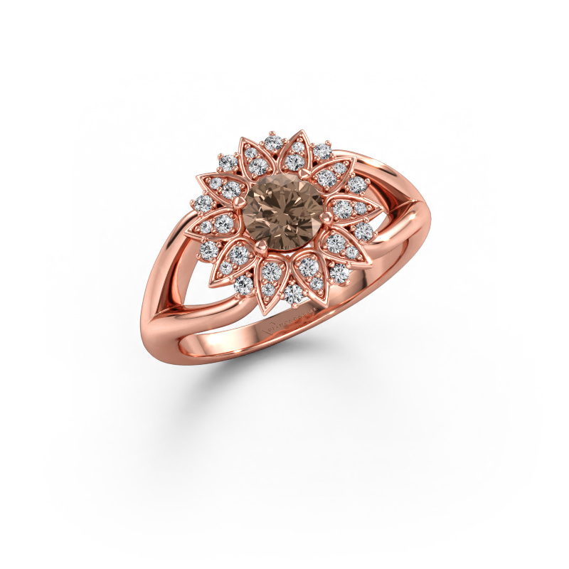 Immagine di Anello Chasidy 1 585 oro rosa Diamante marrone 0.675 crt